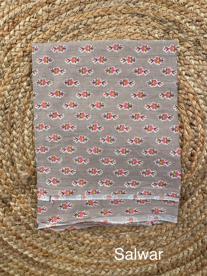 Light Gray Jaipuri Necktie Cotton 3-Piece Suit