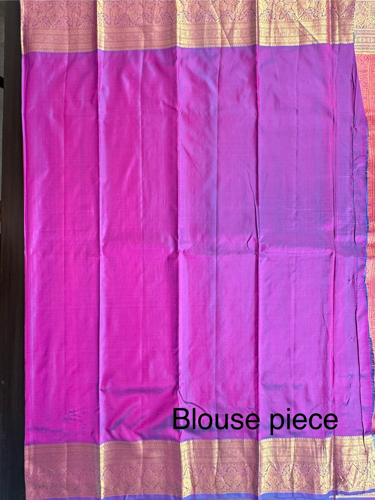 Magenta Pondicherry Handloom Pure Silk Saree
