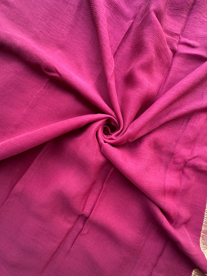 Wine Pure Chiffon Saree