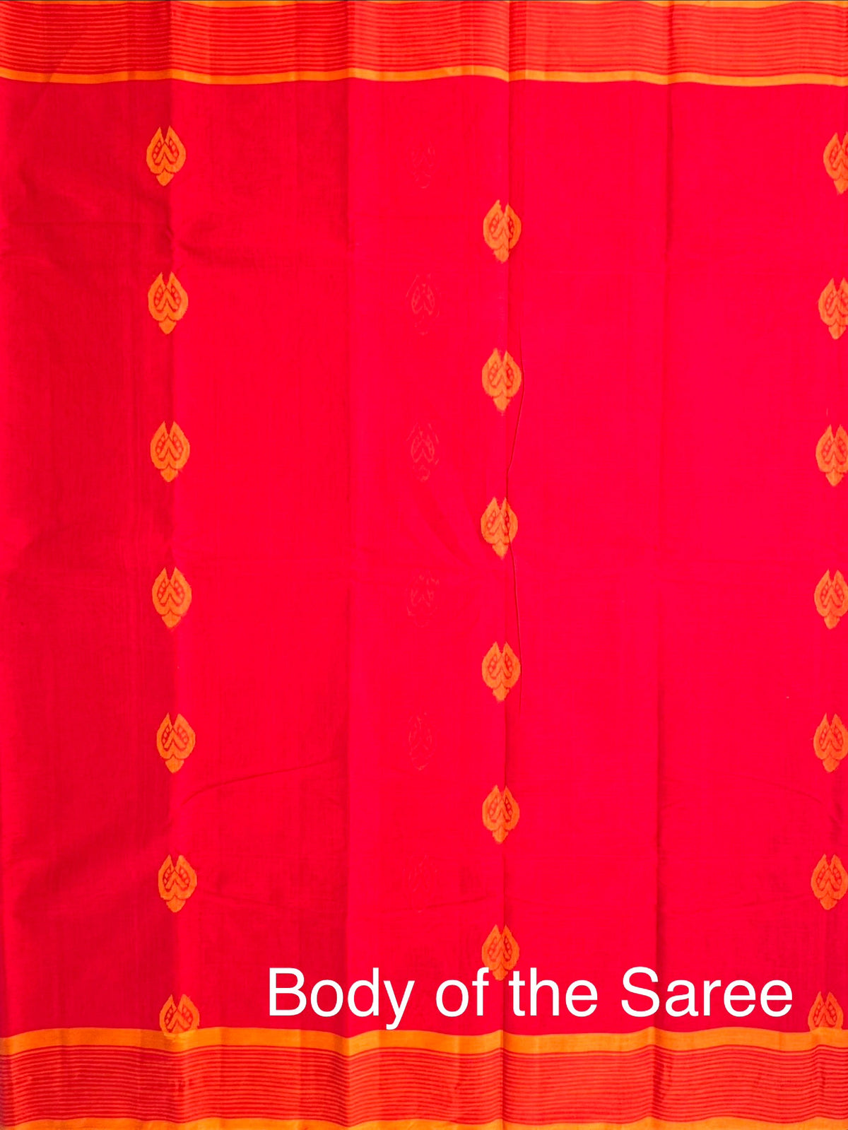 Red-Mustard Pure Cotton Saree