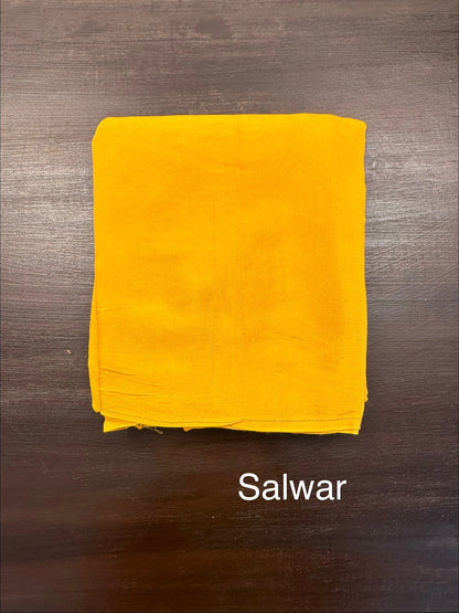 Mustard Artificial Crepe Unstitched 3-Piece Suit