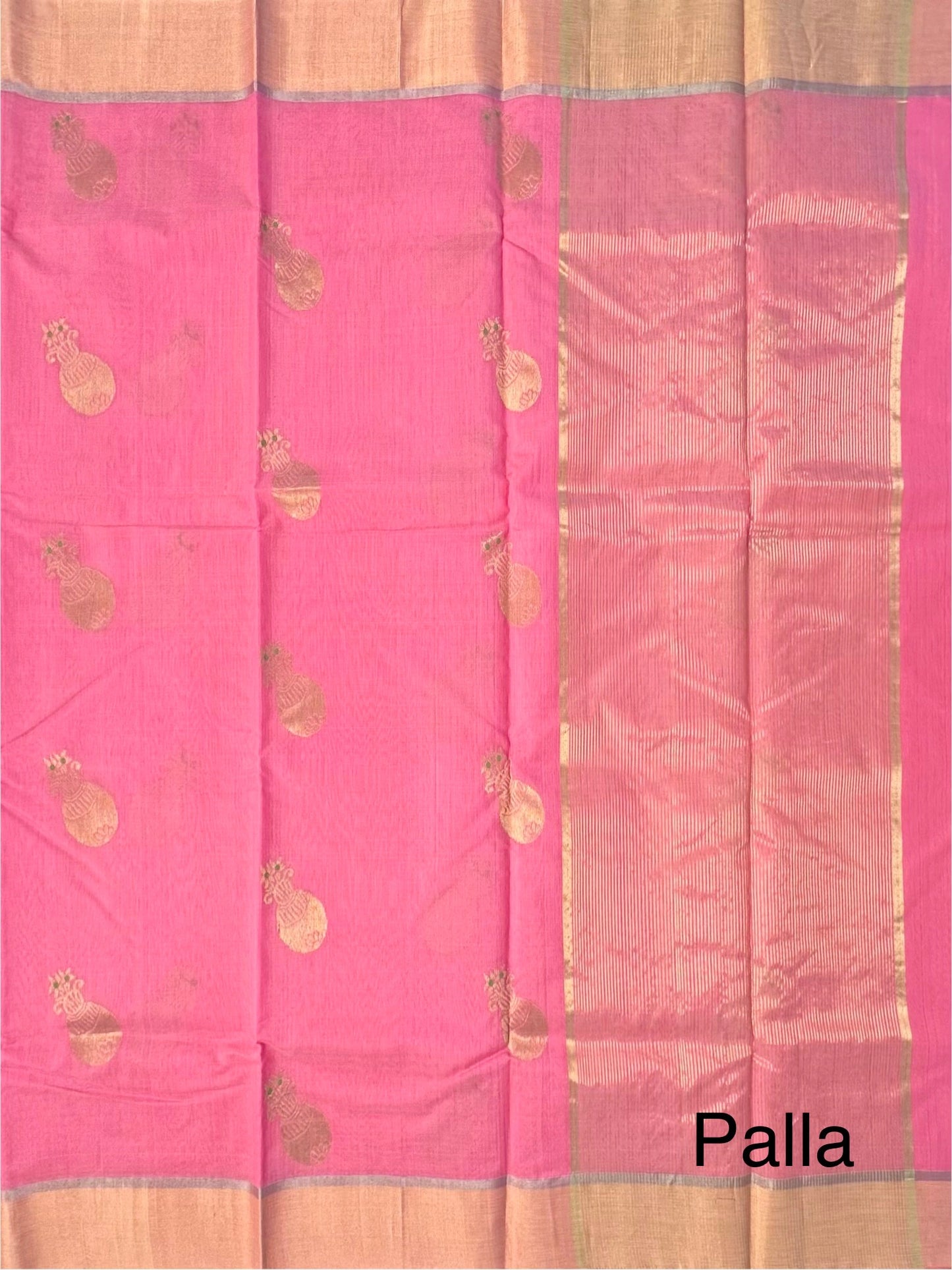 Pink Pure Chanderi Saree