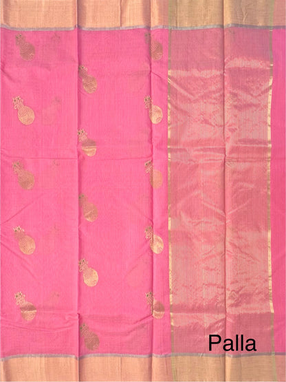 Pink Pure Chanderi Saree