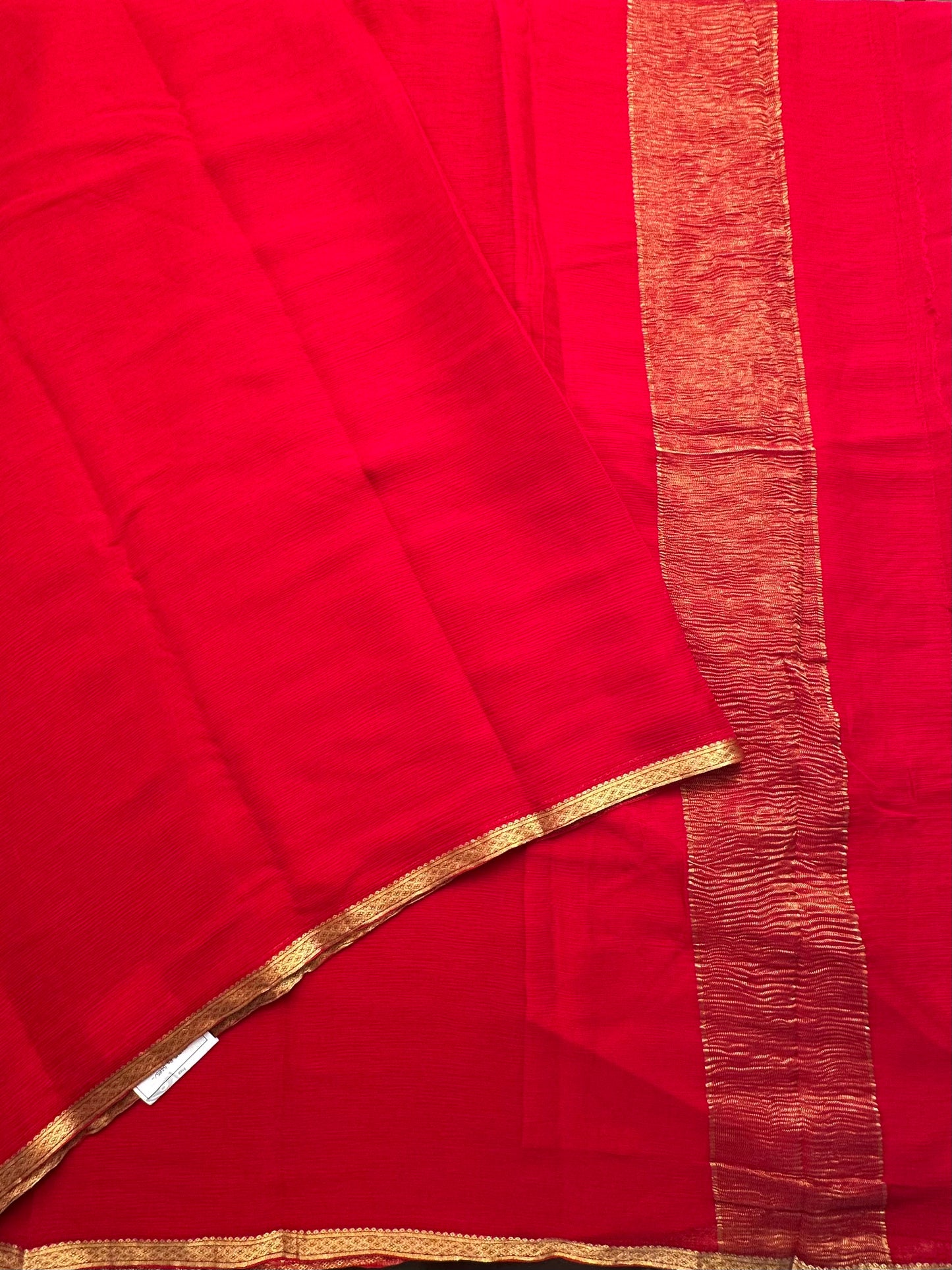Red Pure Chiffon Saree