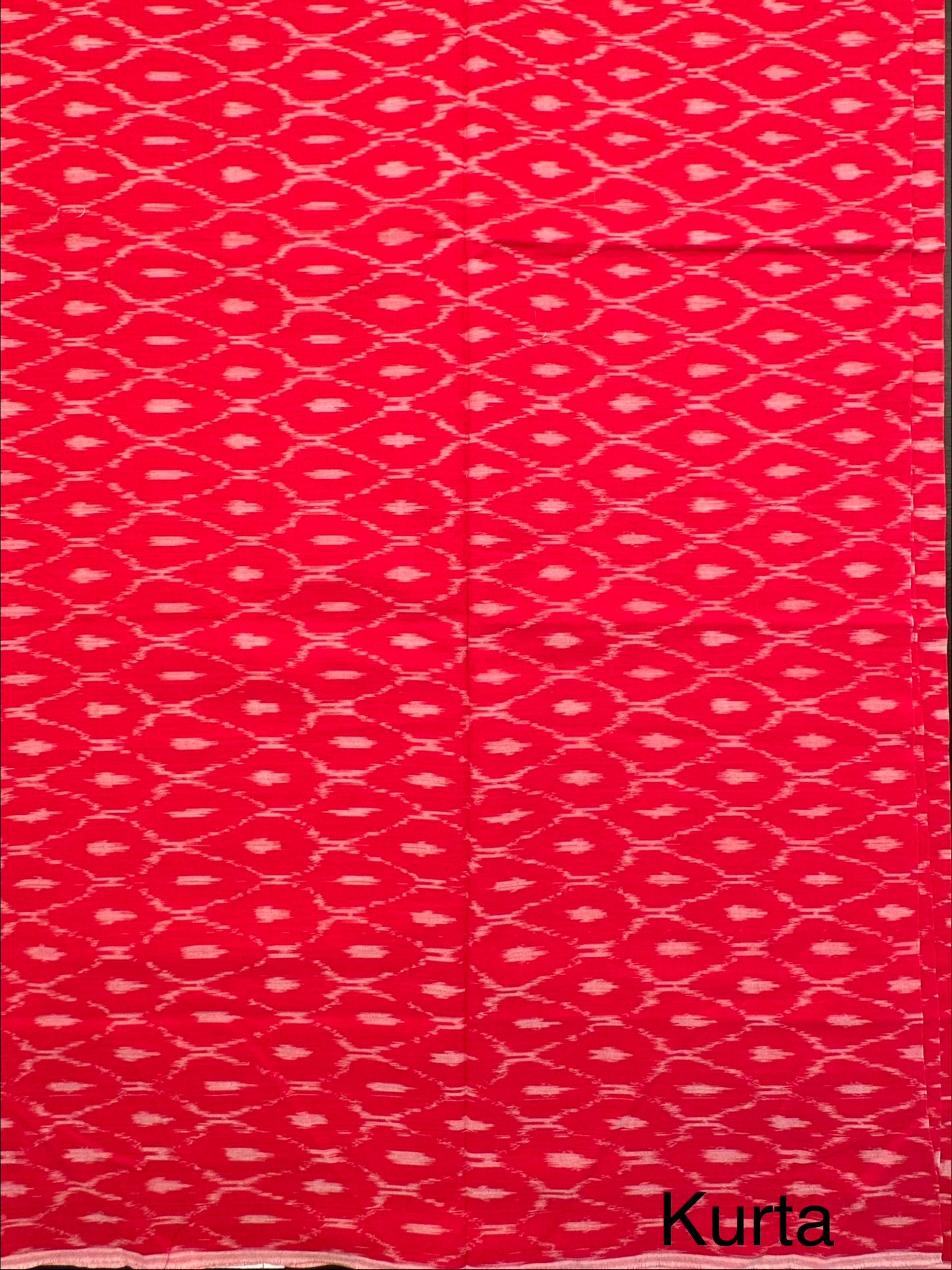 Red Ikkat Handloom Cotton Unstitched 3-Piece Suit