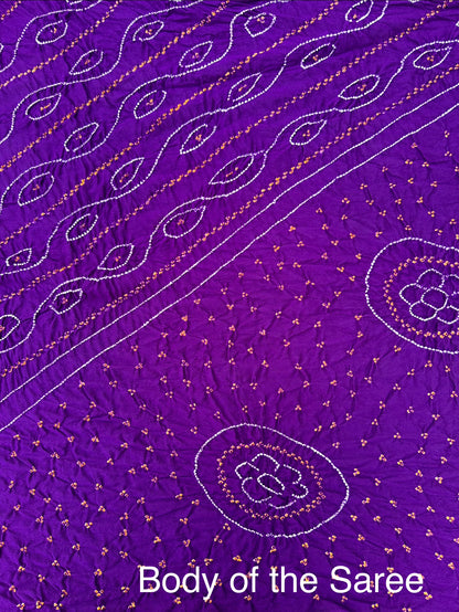 Purple Rai Bandhej Chinon Saree
