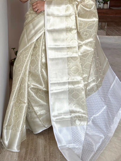 Off-White Saadagi Tissue Saree