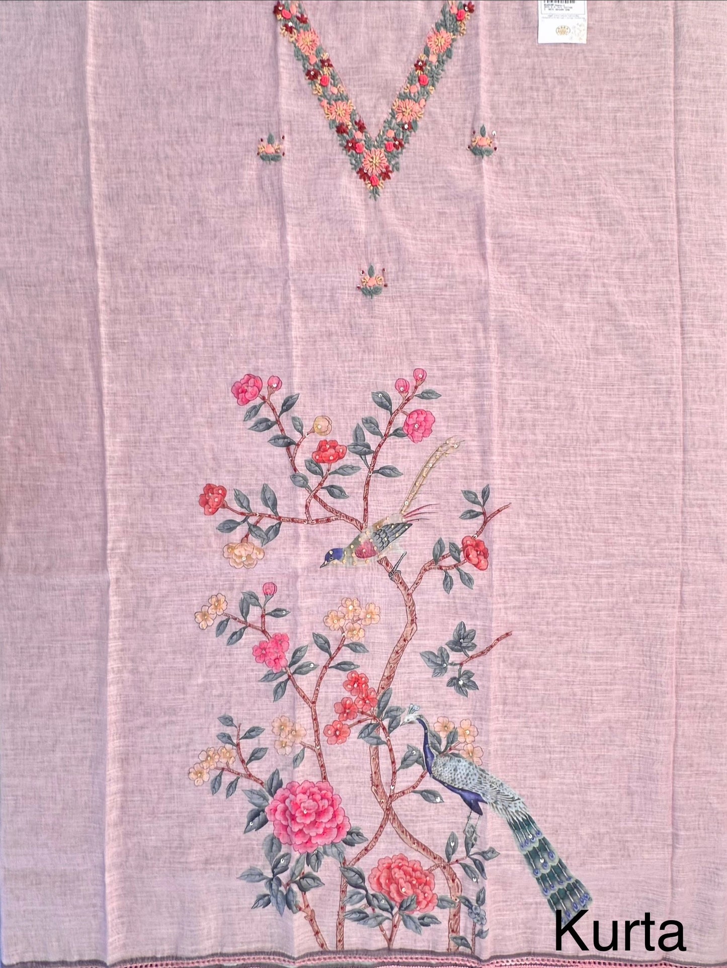 Pink Hand Embroidery Fancy Cotton Suit