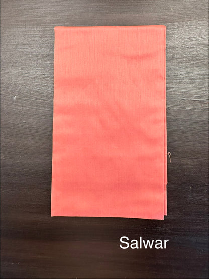 Peach Jacquard Unstitched Cotton Suit