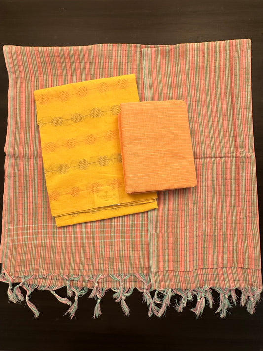 Yellow South Cotton 3-Piece Suit