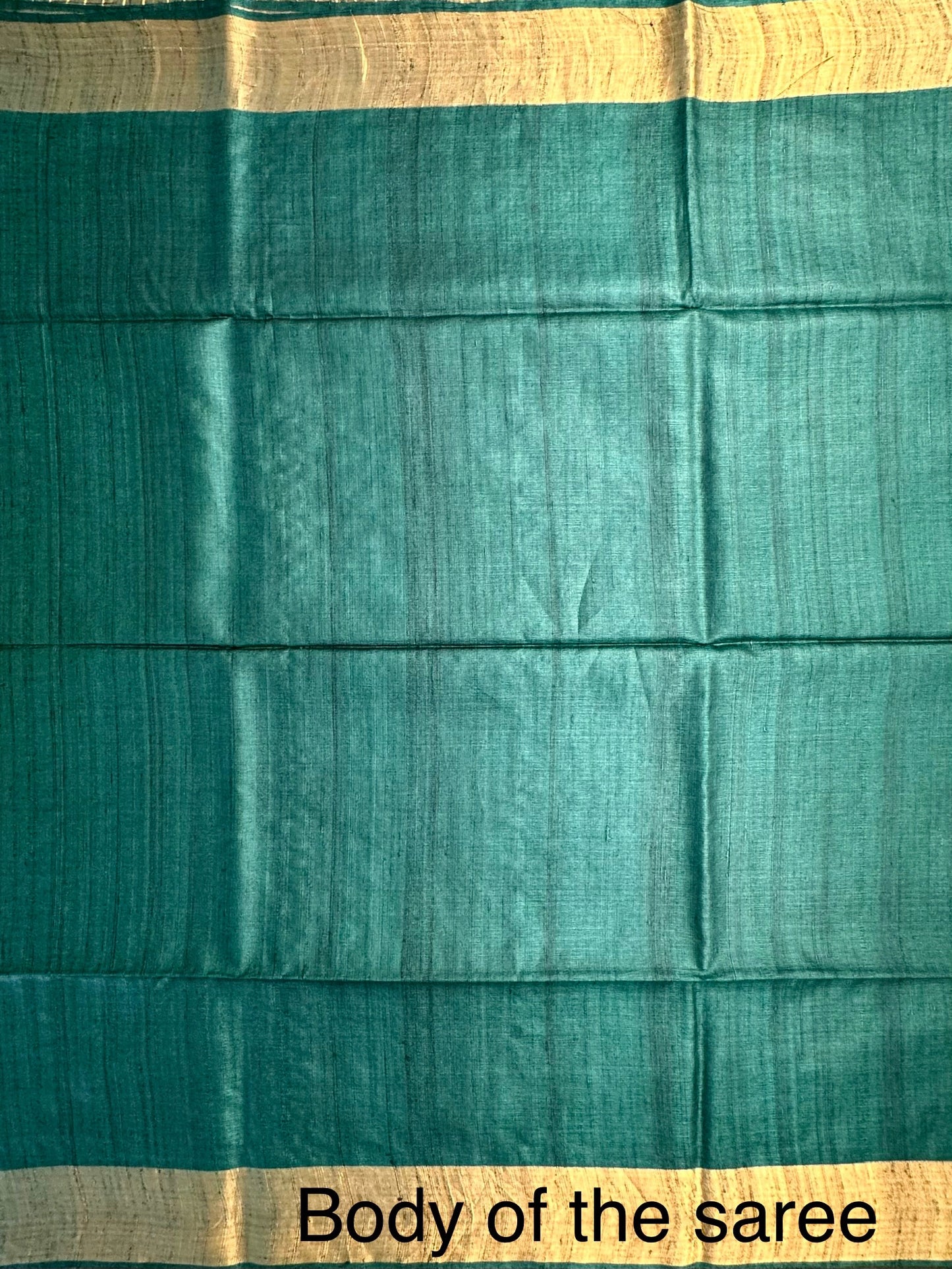 Rama Green Pure Tussar Silk Saree