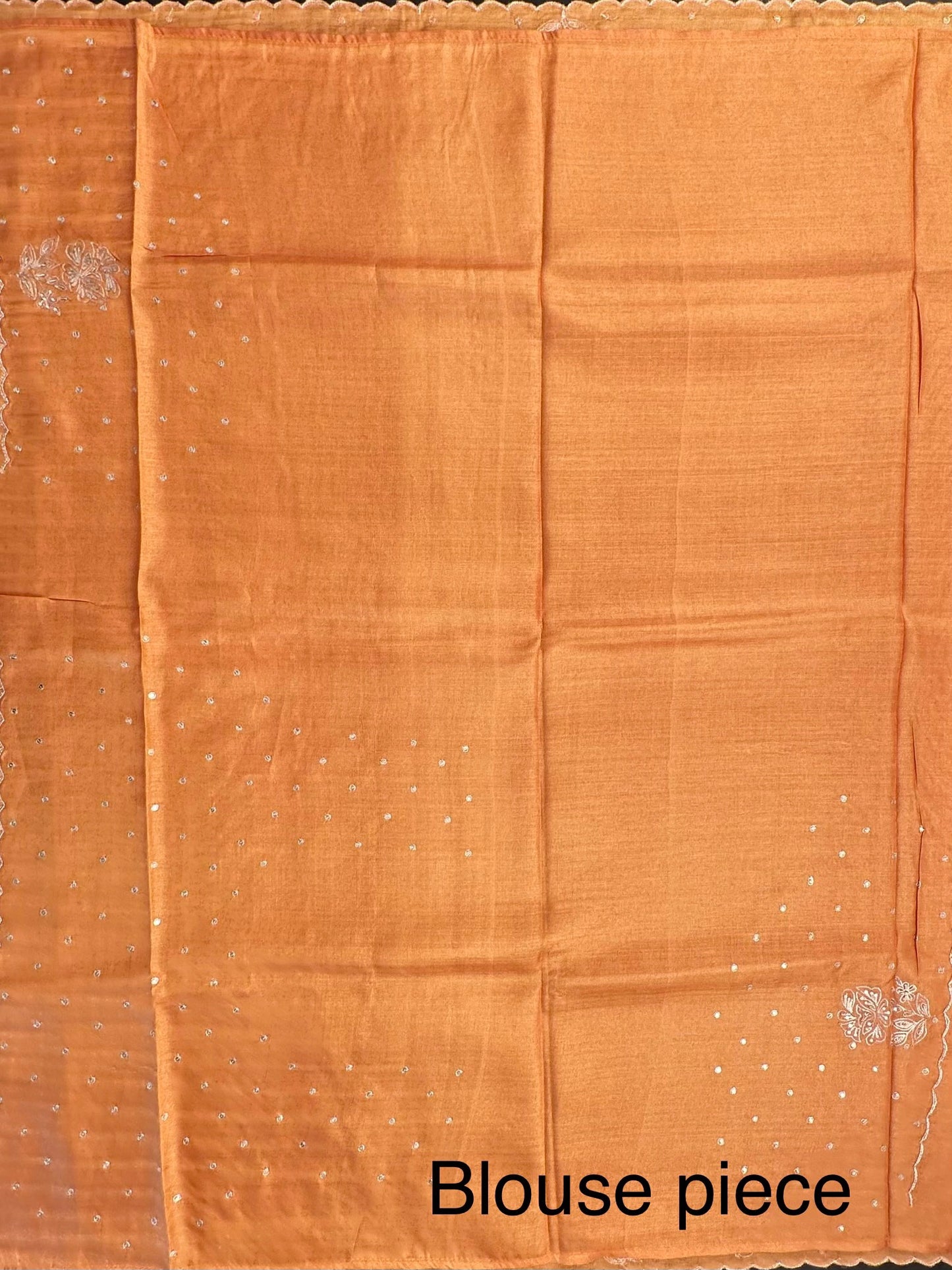 Mustard Aari Work Pure Tussar Silk Saree