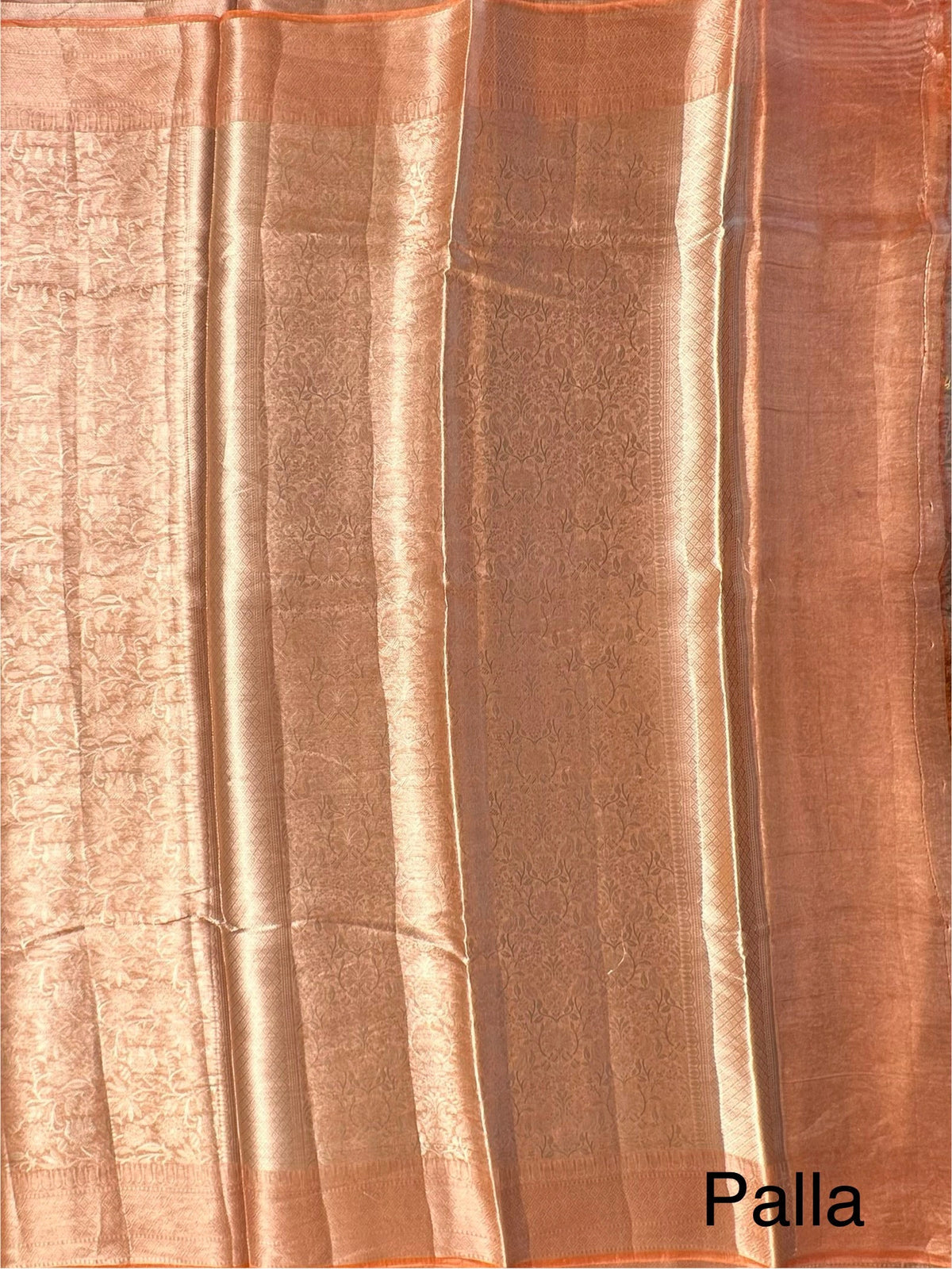 Orange Pure Tissue Silk Saree
