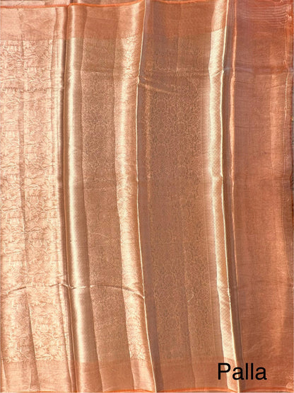 Orange Pure Tissue Silk Saree