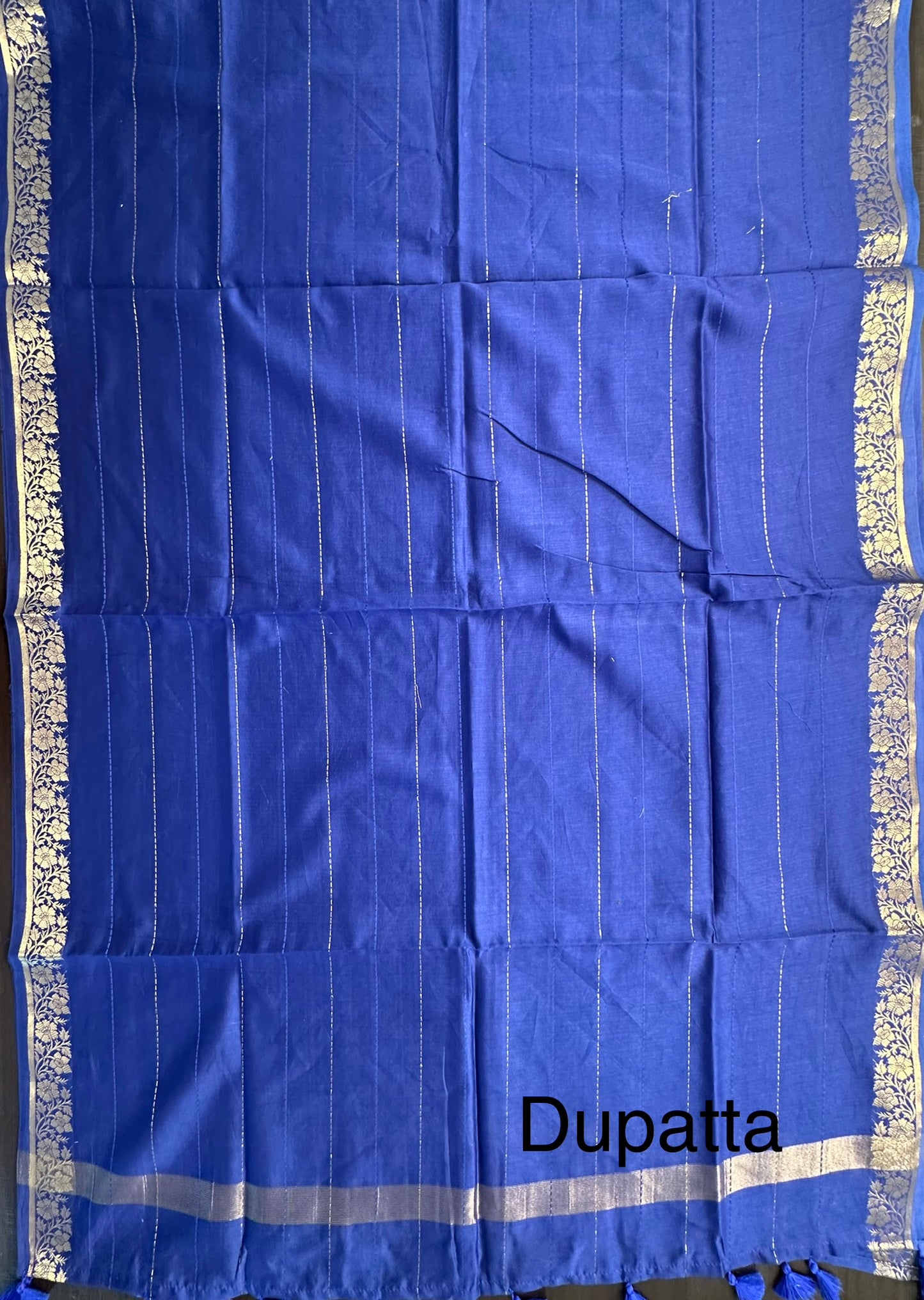 Royal  Blue Handloom Chanderi Suit