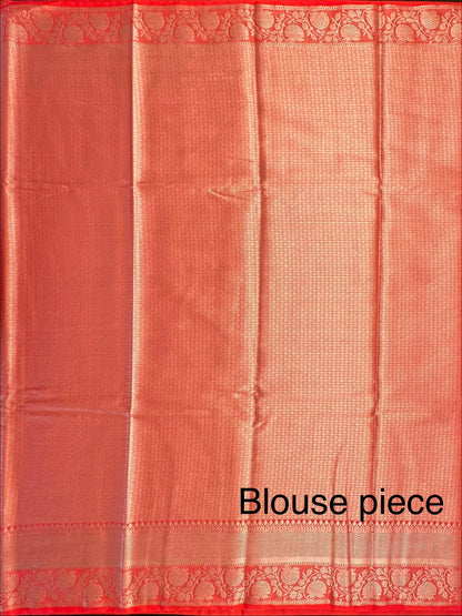 Yellow-Red Vartika Tissue Saree
