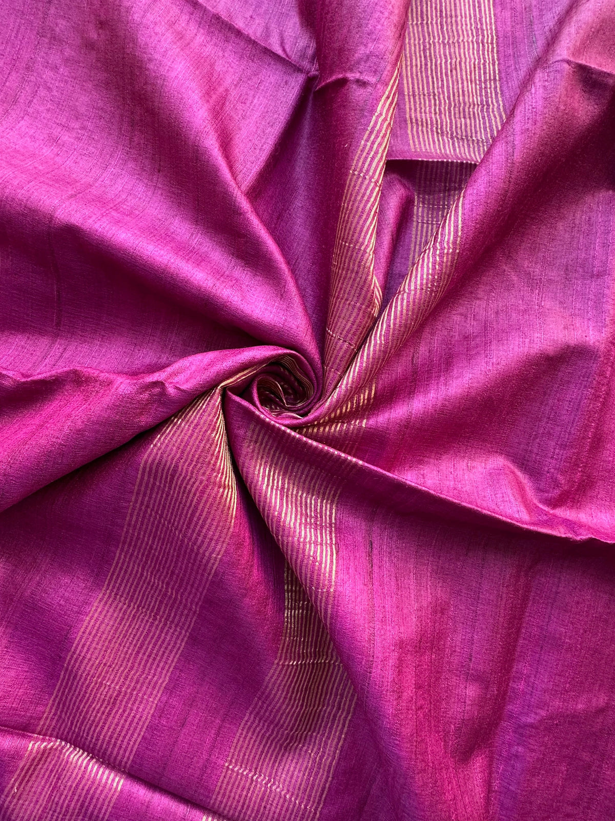 Magenta Pure Tussar Silk Saree