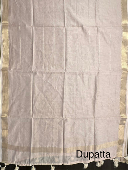 Beige Handloom Chanderi Suit