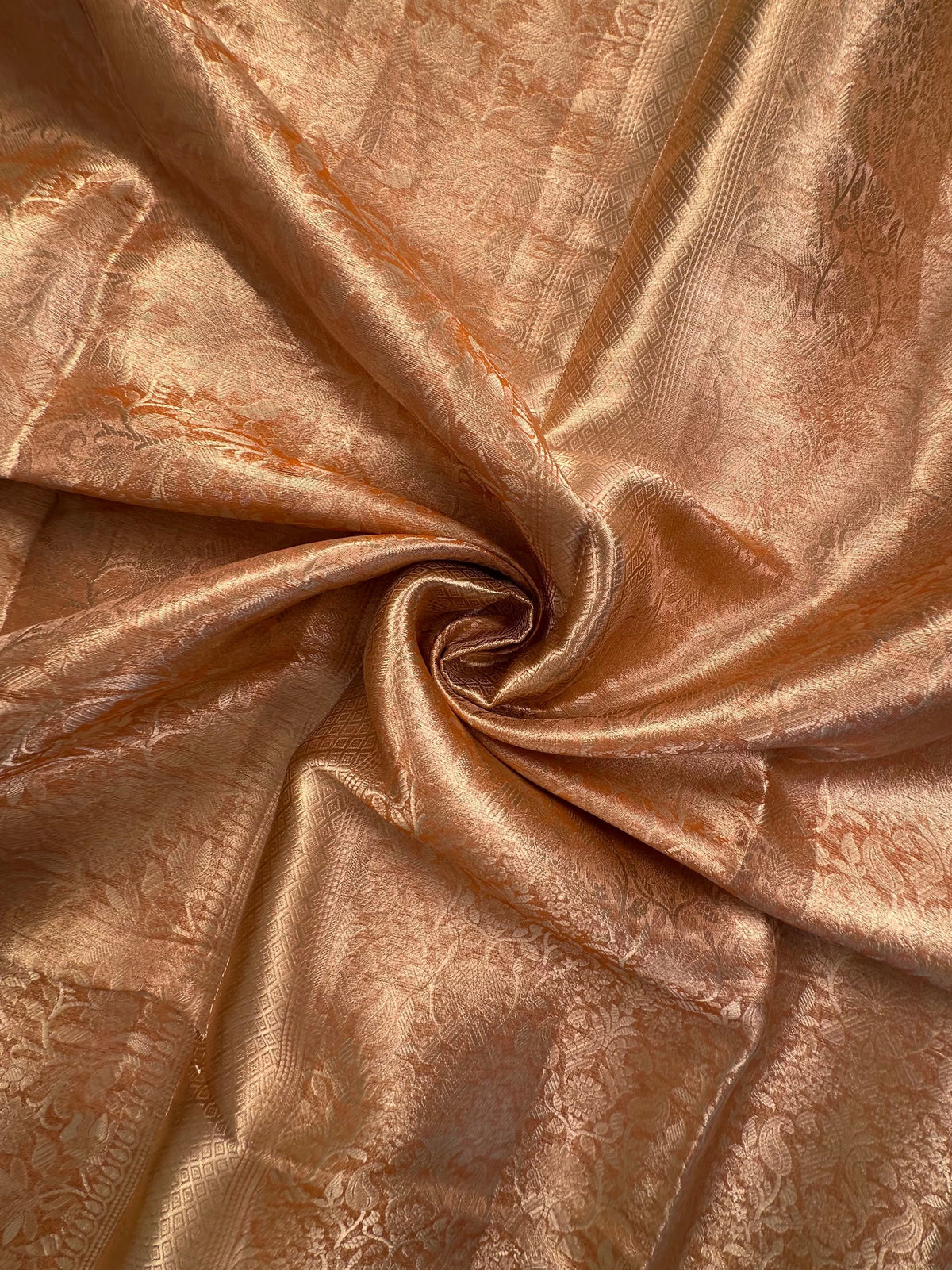 Orange Pure Tissue Silk Saree