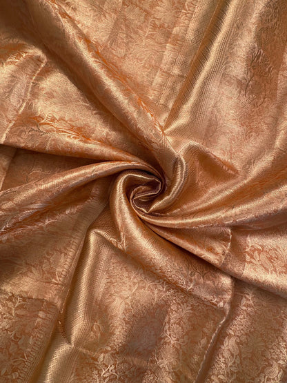 Orange Pure Tissue Silk Saree