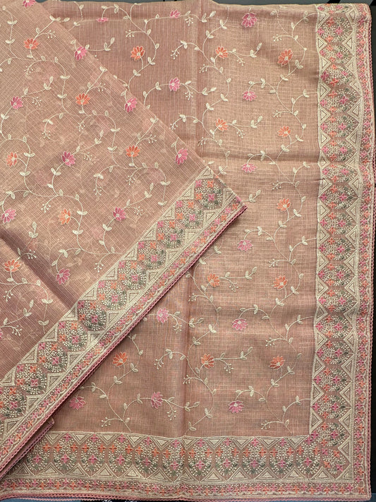 Pink Fancy Tissue Saree