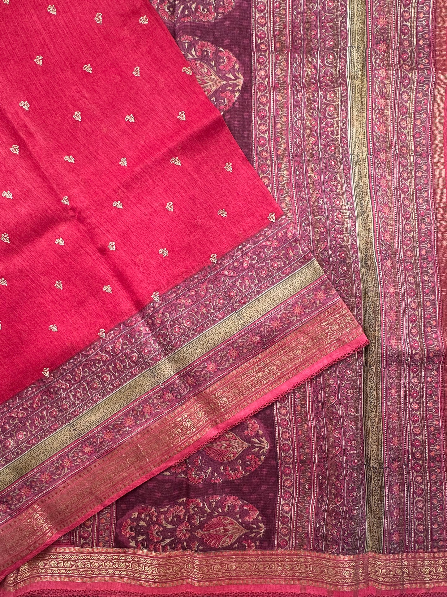 Pink Muga Silk Saree