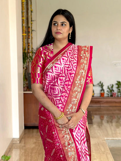 Rani Ikkat Pure Silk Saree