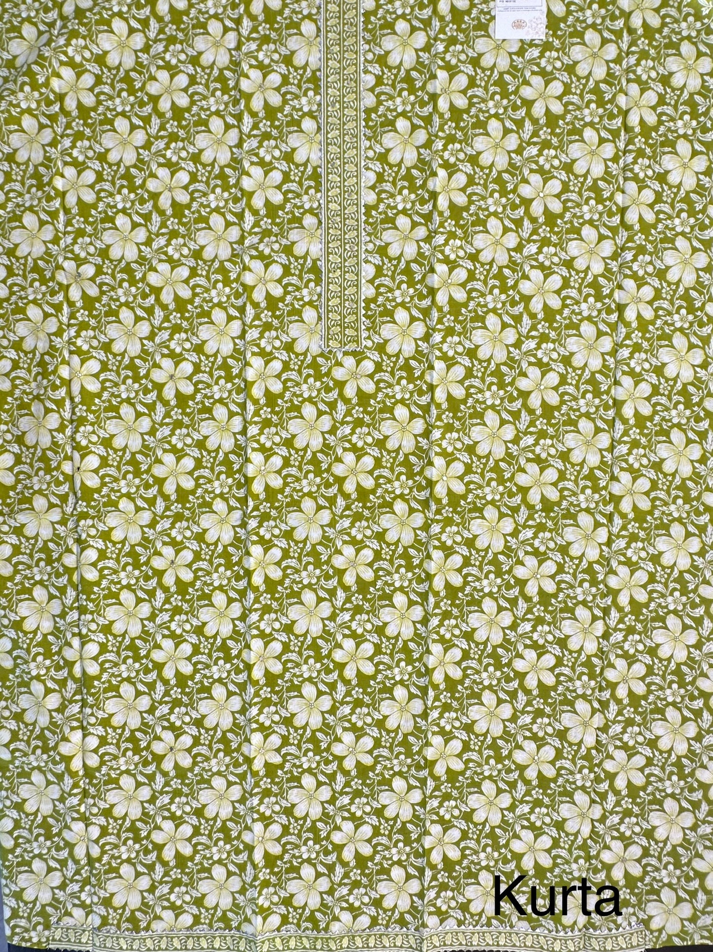 Mehendi Green Jaipuri Necktie Cotton 3-Piece Suit