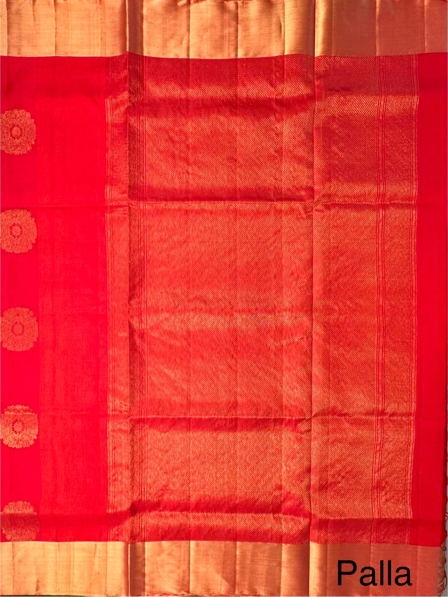 Orange-Red Tiruchirapalli Pure Soft Silk Saree