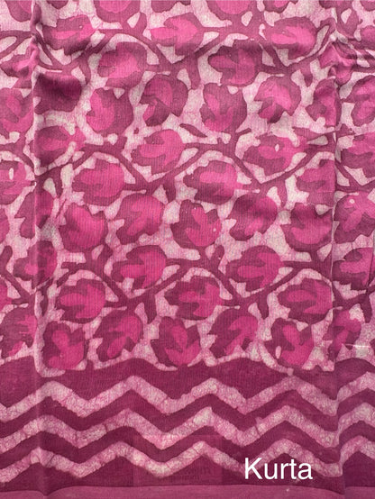 Magenta Cotton Chanderi Suit