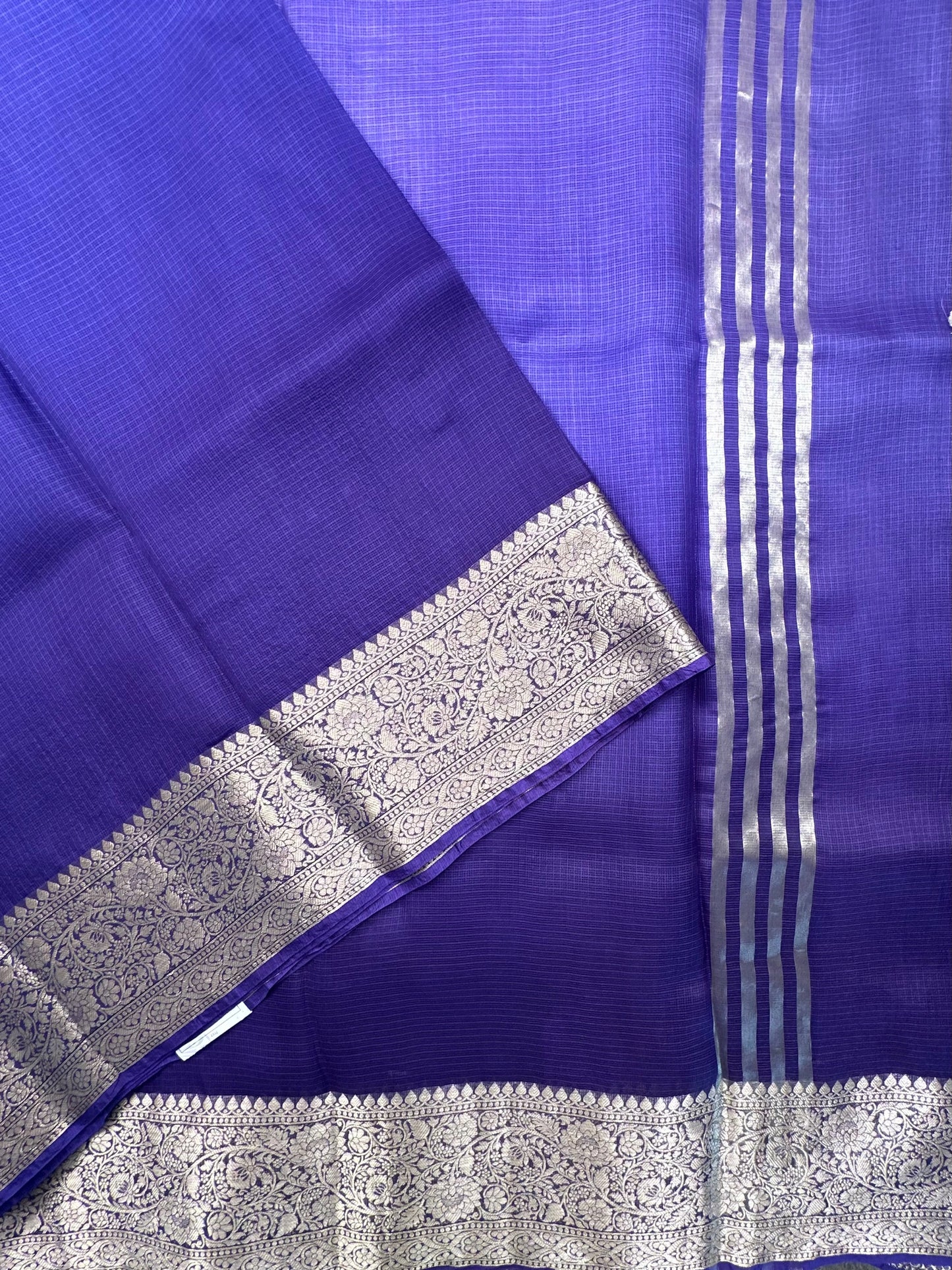 Shaded Violet Pure Kota Doria Silk Saree