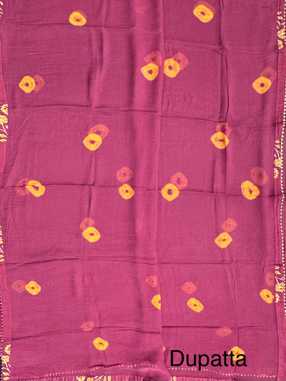 Wine Jaipuri Pure Cotton Suit