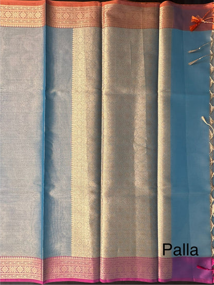 Teal Blue Amrit Tissue Saree