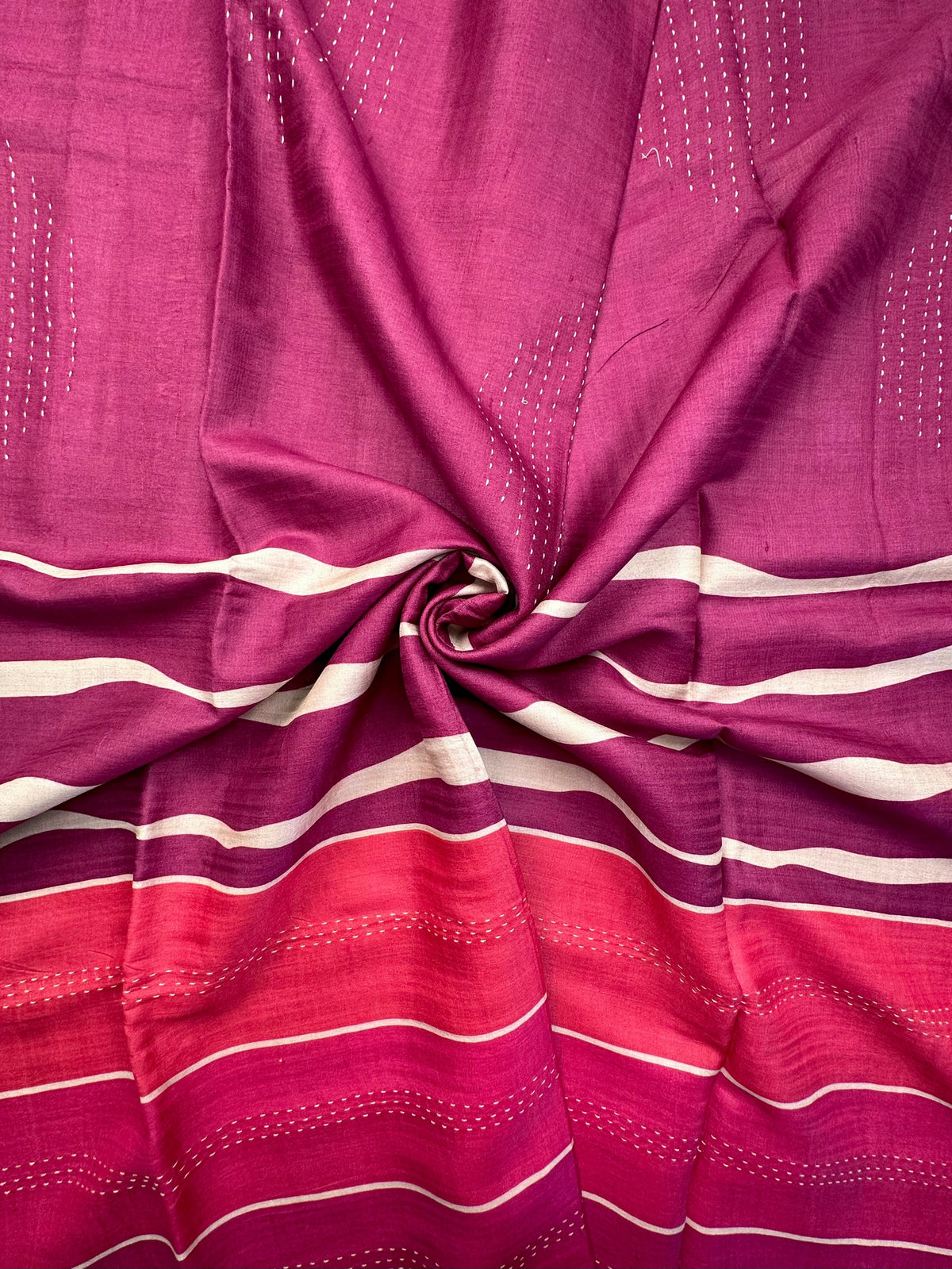 Magenta-Rani Pure Tussar Silk Saree
