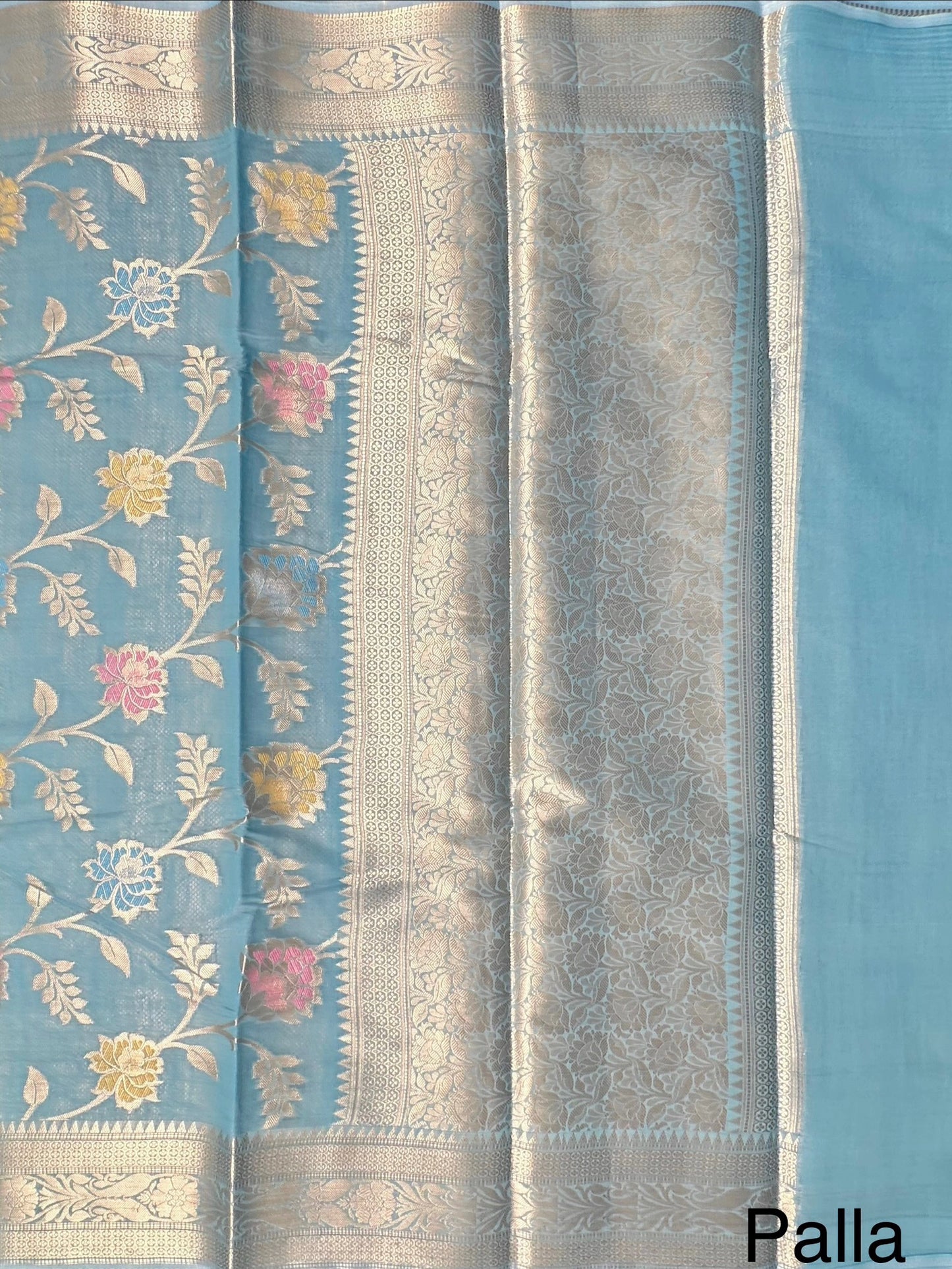 Firozi Tarini Fancy Chanderi Saree