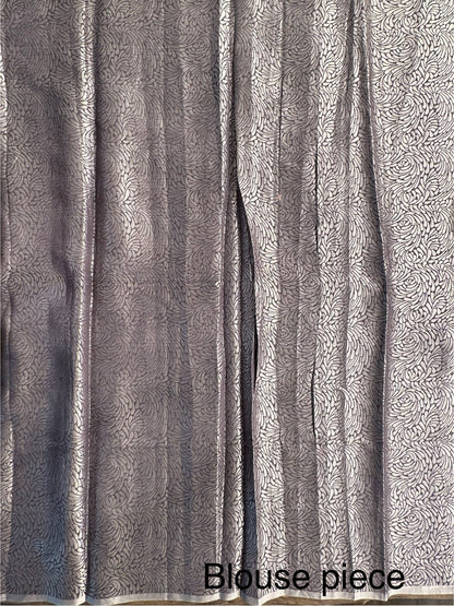 Grey Banarasi Pure Tissue Saree