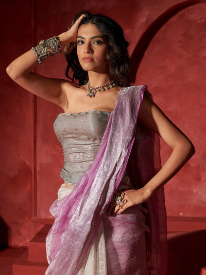 Mauve Crush Pure Tissue Saree