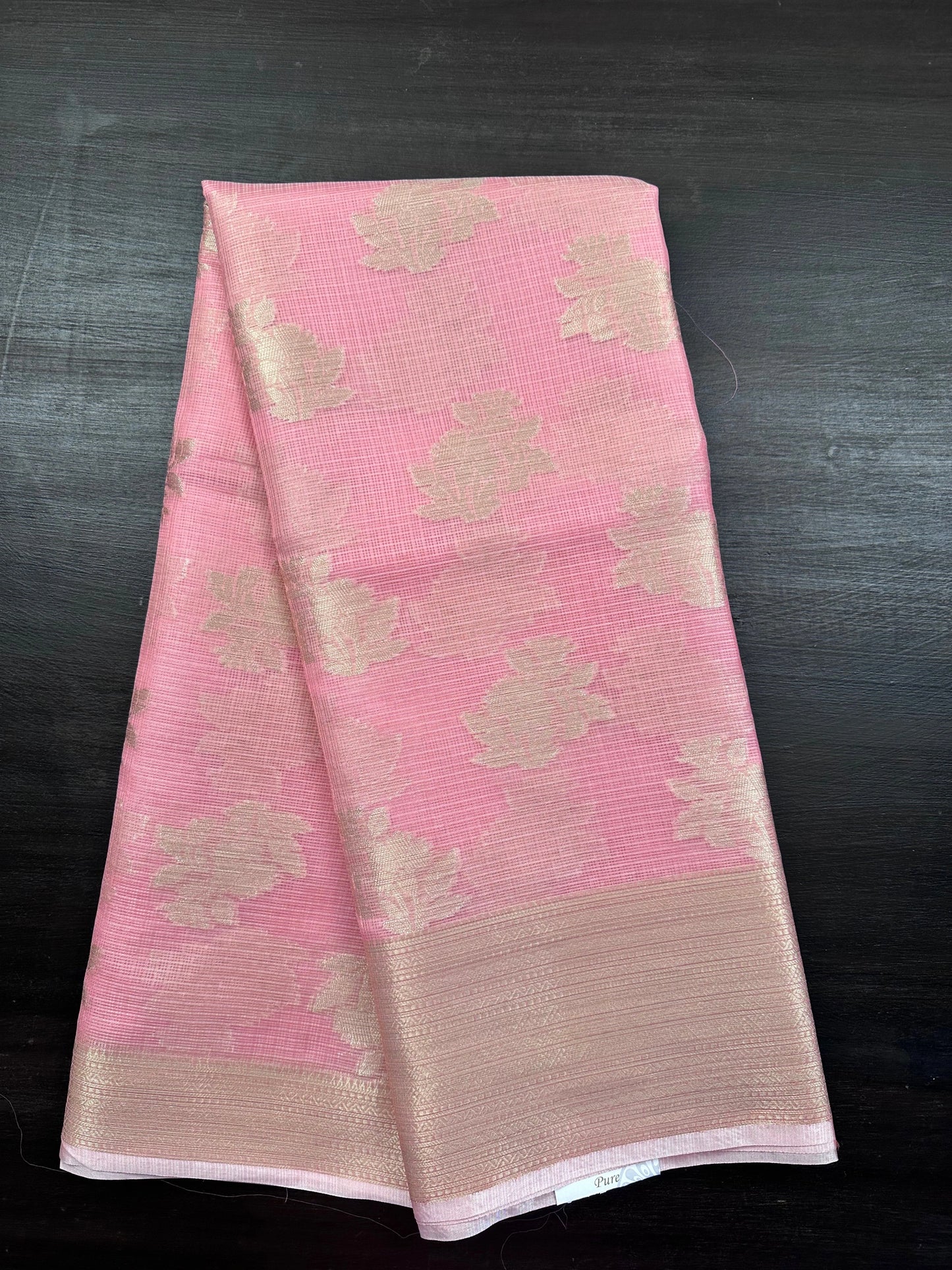 Pink Arvita Kota Doria Fancy Cotton Saree