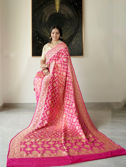 Pure Georgette Gharchola Bandhej Saree