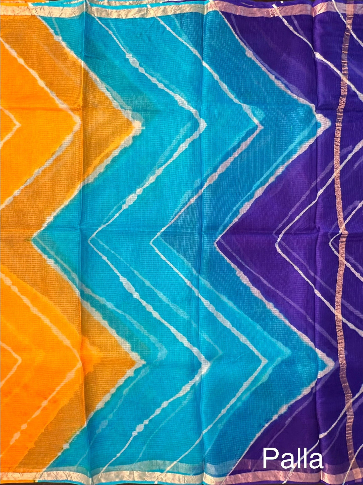 Multi Colour Leheriya Kota Doria Pure Silk Saree