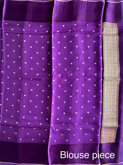 Purple Manika Kota Doria Art Silk Saree