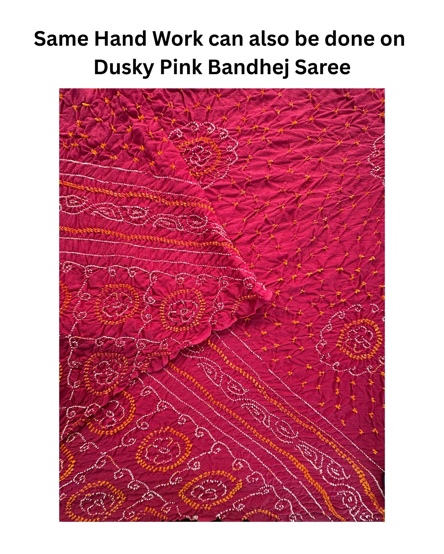 Bandhej Work Chinon Saree