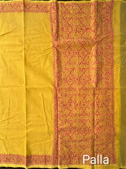 Cotton Saree With Kaantha  Embroidery