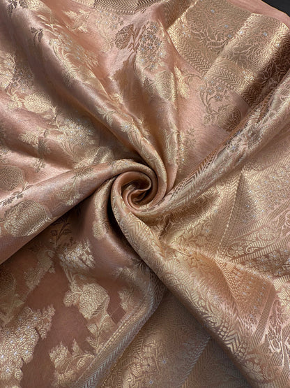Baby Pink Tissue Silk Saree