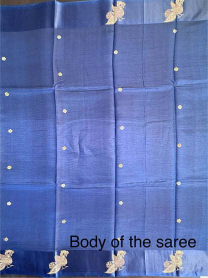 Blue Banarasi Satin Saree