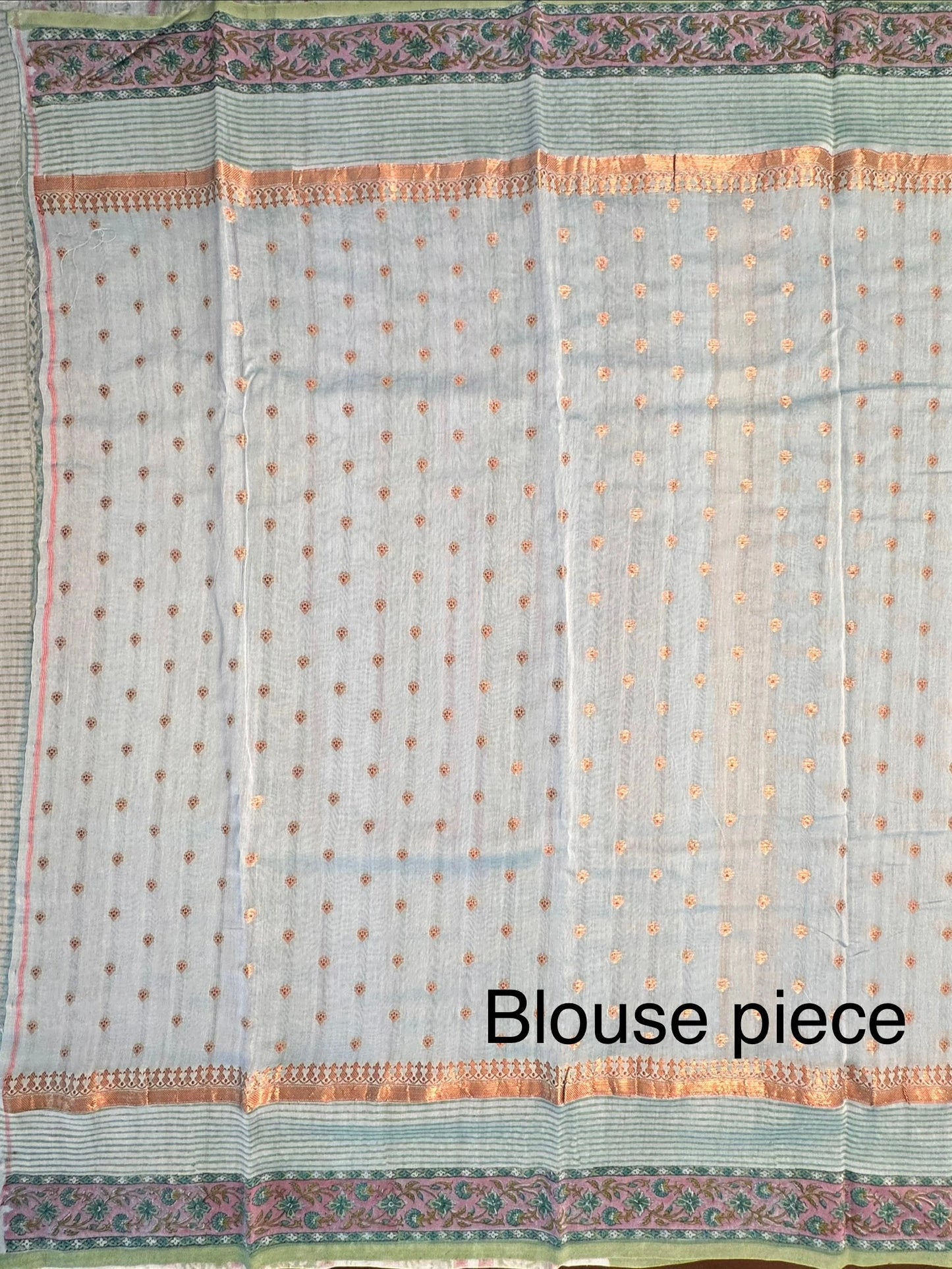 Blue Chanderi Saree with Hand Block Print