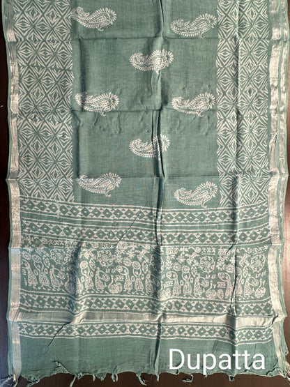 Linen Printed Suit