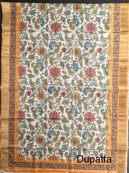 Yellow Fancy Cotton 3-Piece Suit