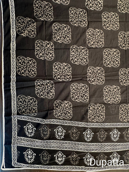 Angrakha Printed Cotton 3-Piece Suit