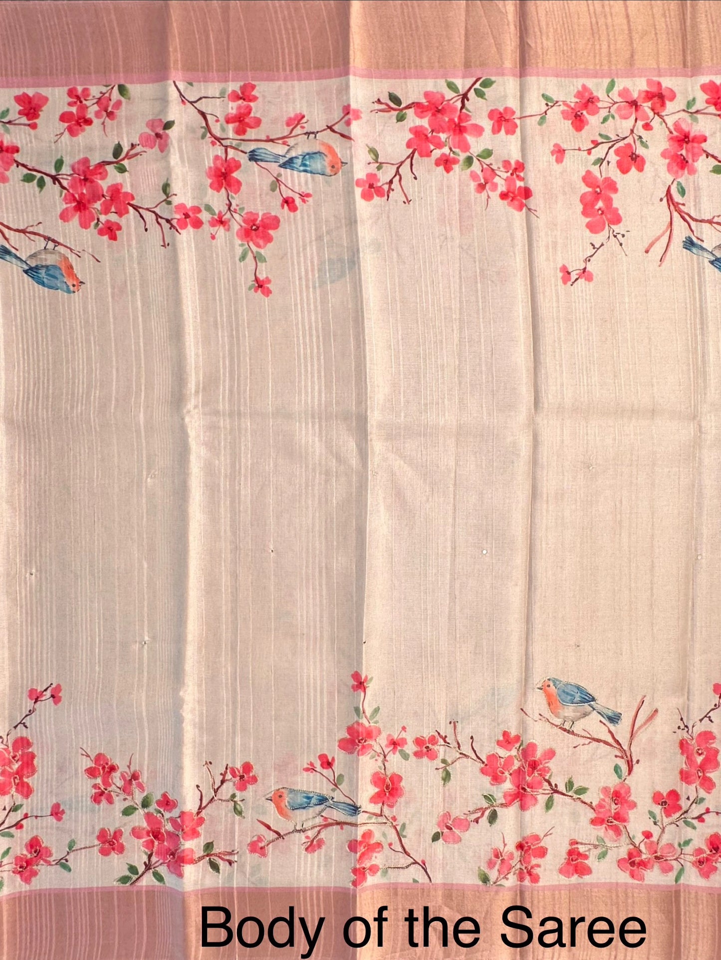 Beige-Pink Diraa Tissue Saree